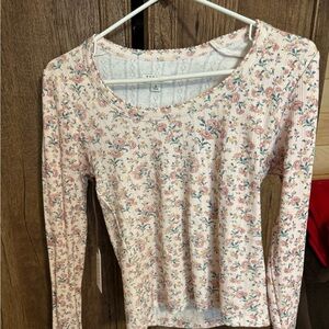 Women's Long Sleeve Scoop Neck Pointelle Top